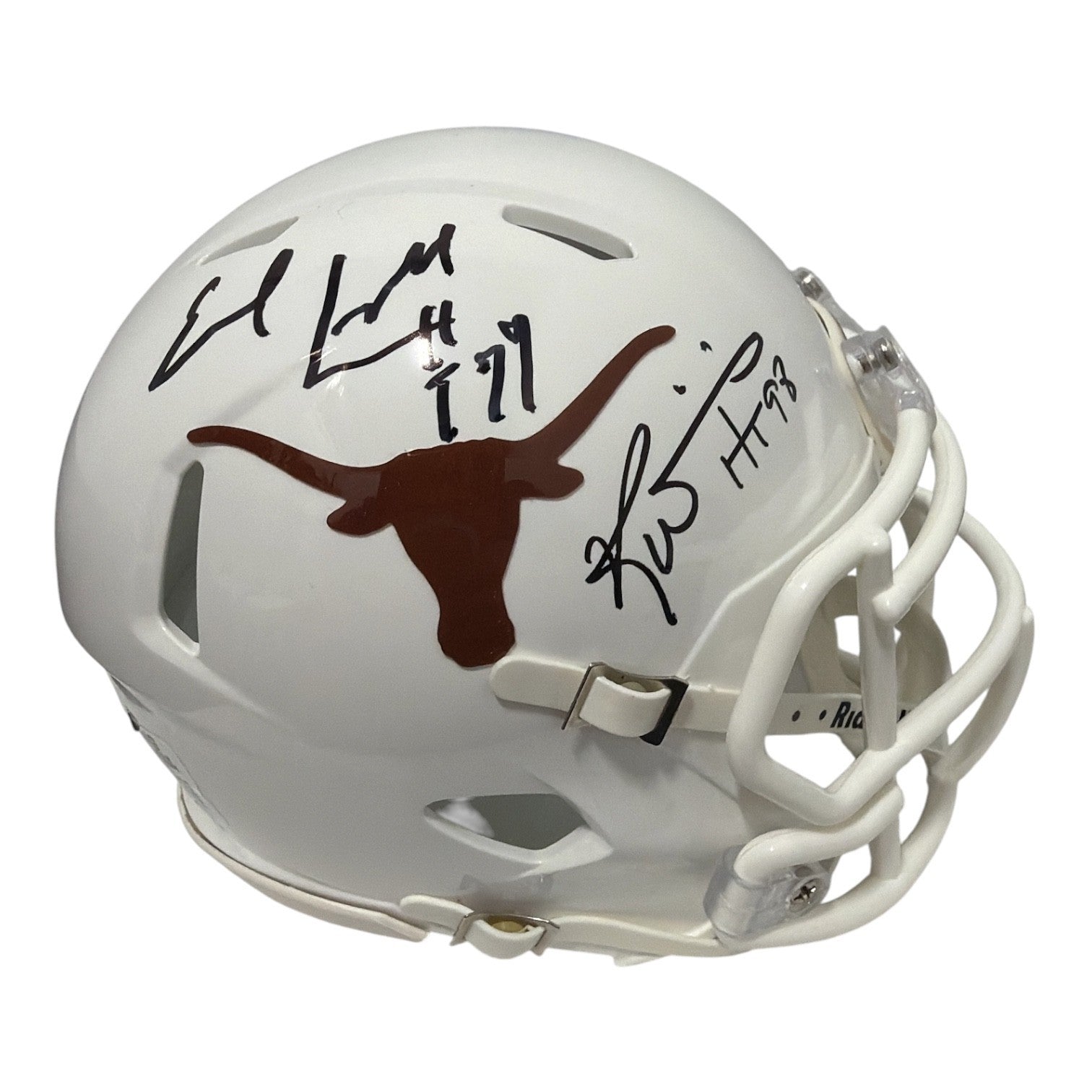 Earl Campbell & Ricky Williams Signed Texas Mini Helmet w/ HT Insc JSA Wit COA0