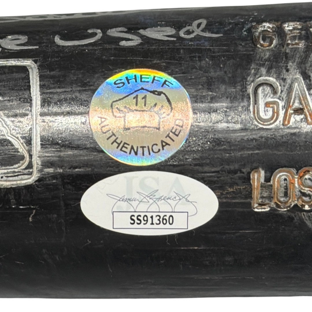 Gary Sheffield Signed Game Used Louisville Slugger Black Bat JSA COA Dodgers A3