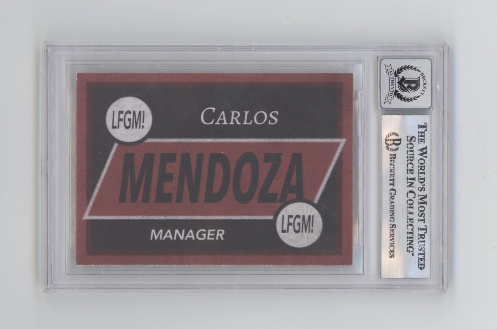 Carlos Mendoza Mets Manager Custom Card Signed w/ LGM! Beckett BGS 10 Auto1