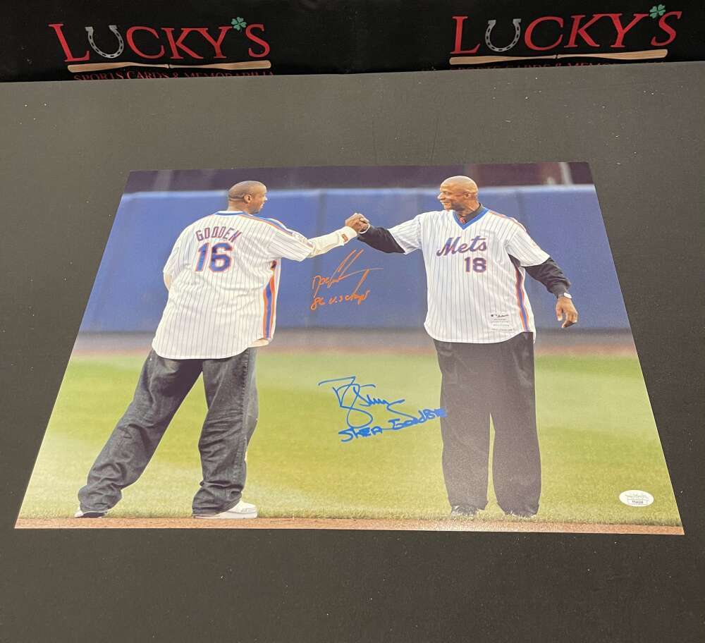 Dwight Doc Gooden & Darryl Strawberry Signed Auto 16x20 Photo w/ 2x Insc JSA COA0