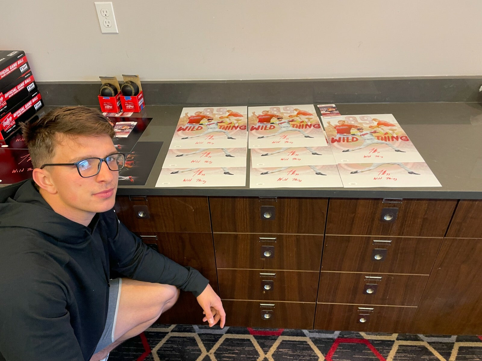 James Karinchak Signed Autographed Indians 11x14 Photo w/ Wild Thing JSA W COA4