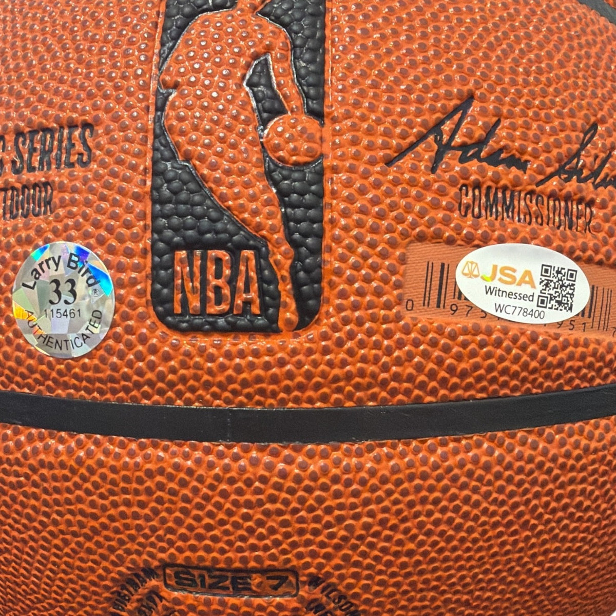 Larry Bird Signed Autographed Wilson NBA Basketball JSA Witness COA + Bird Holo3
