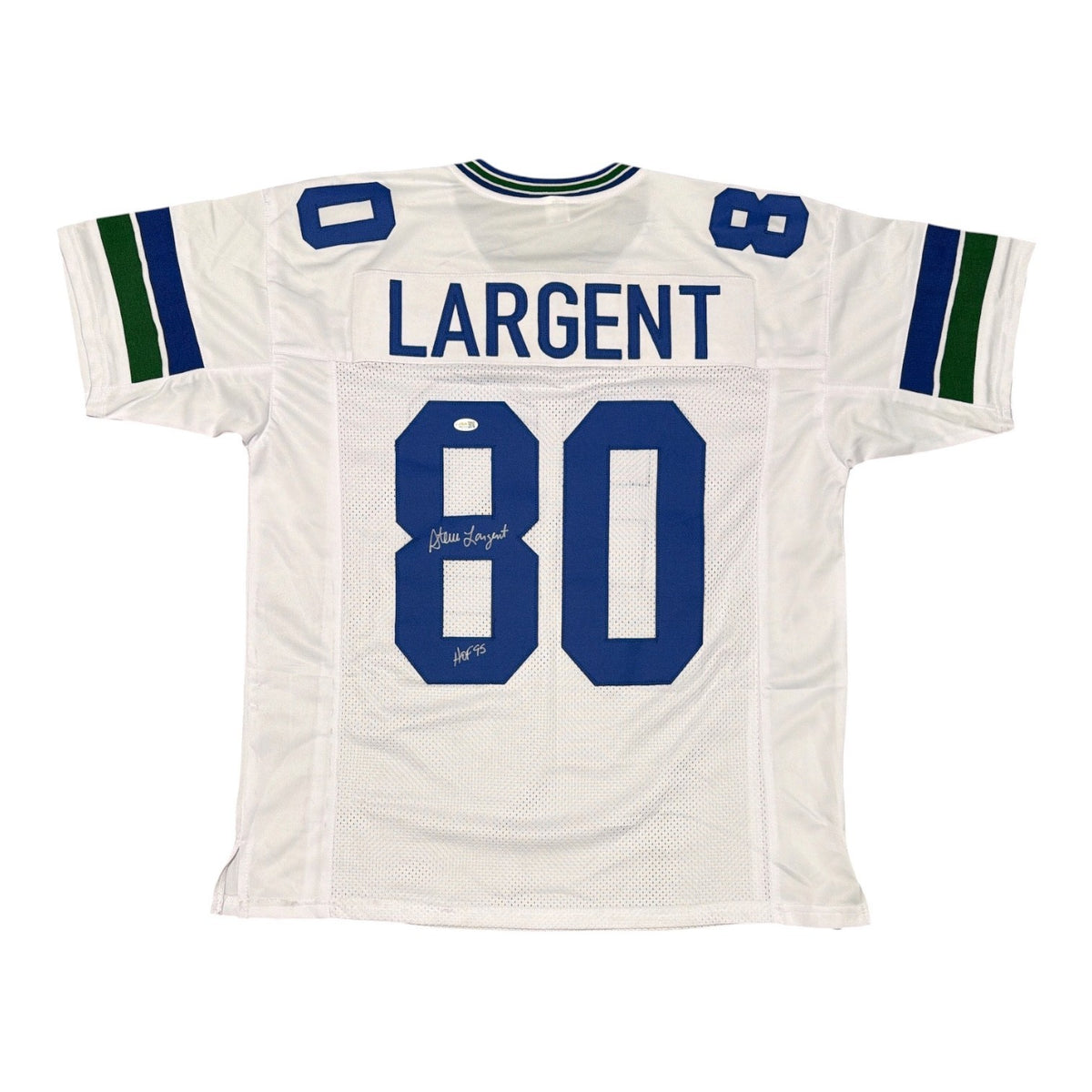 Steve Largent Signed Seattle Seahawks Custom Jersey w/ HOF 95 JSA Witness COA0