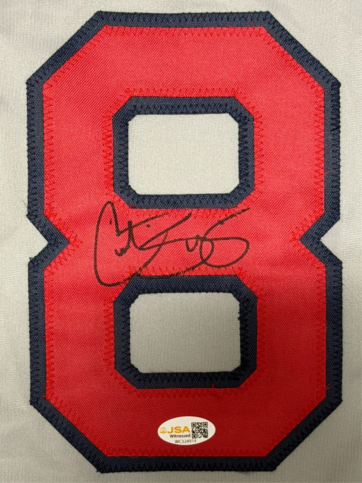Curt Schilling Signed Autographed Boston Red Sox Custom Jersey JSA Witness COA1