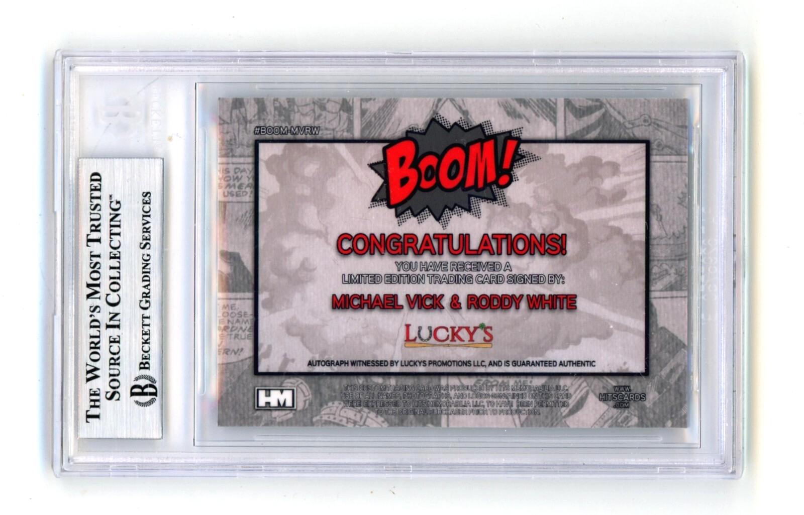 Mike Vick & Roddy White 2024 Hits Memorabilia BOOM Silver Signed BGS BAS Auto1