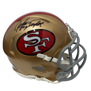 John Taylor Signed San Francisco 49ers TB Mini Helmet Beckett Witness BAS COA0