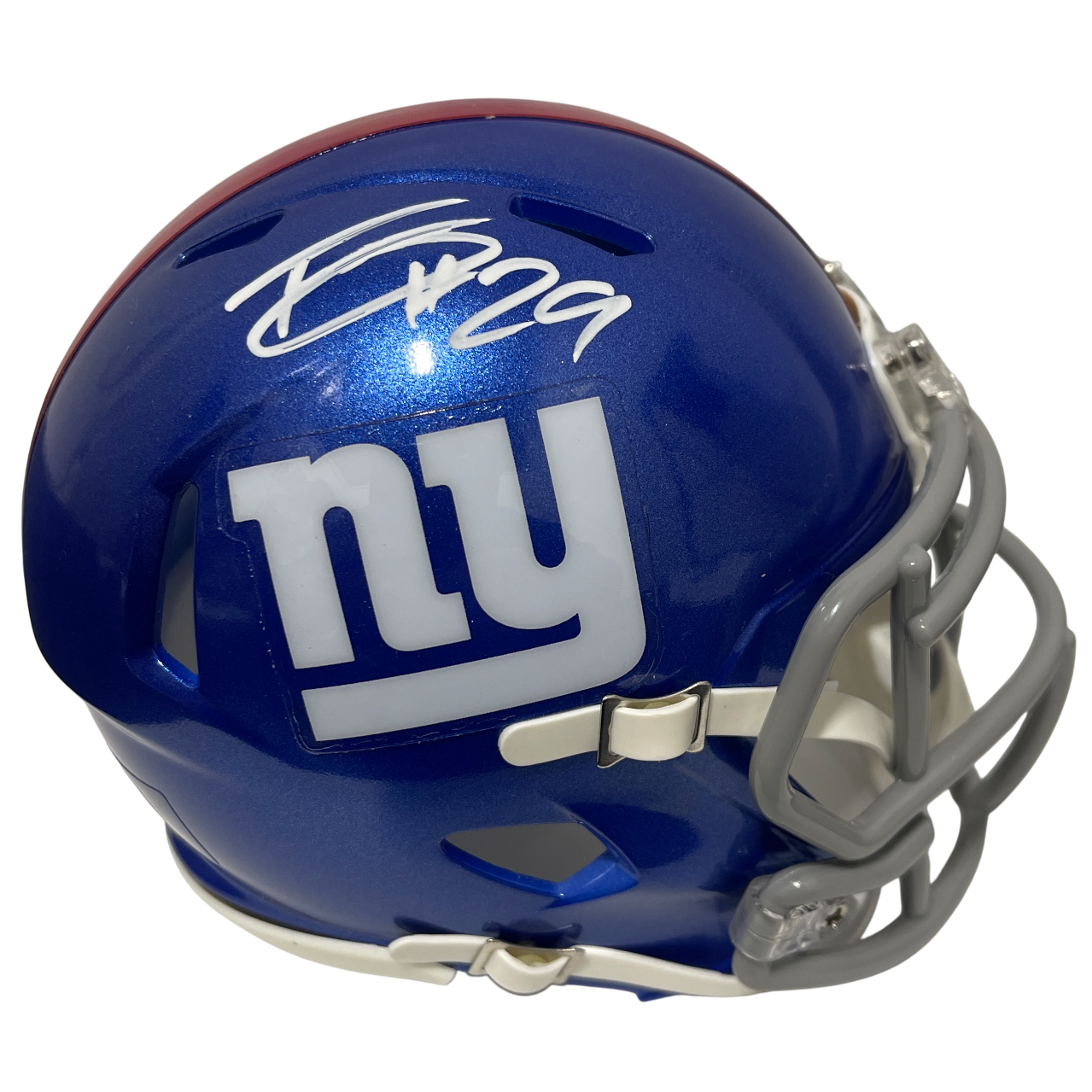 Tyrone Tracy Jr Signed Giants Speed Mini Helmet Beckett Witness BAS COA0