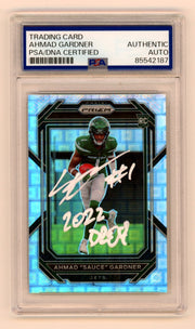 Ahmad Sauce Gardner 2022 Panini Prizm #341 Pandora /400 RC Insc. Signed PSA Auto0