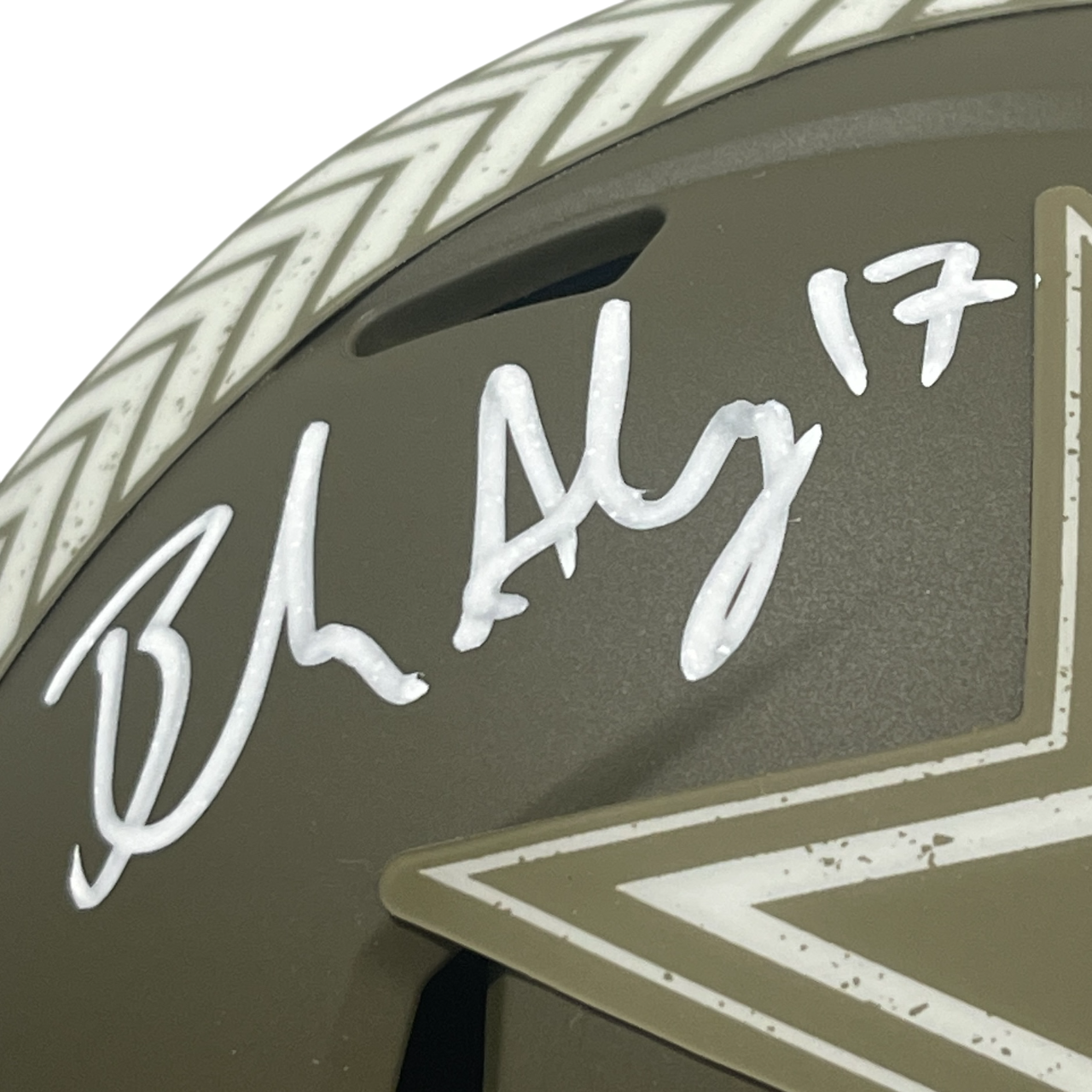 Brandon Aubrey Signed Salute 23 Mini Helmet w/ Americas Kicker Beckett BAS COA1