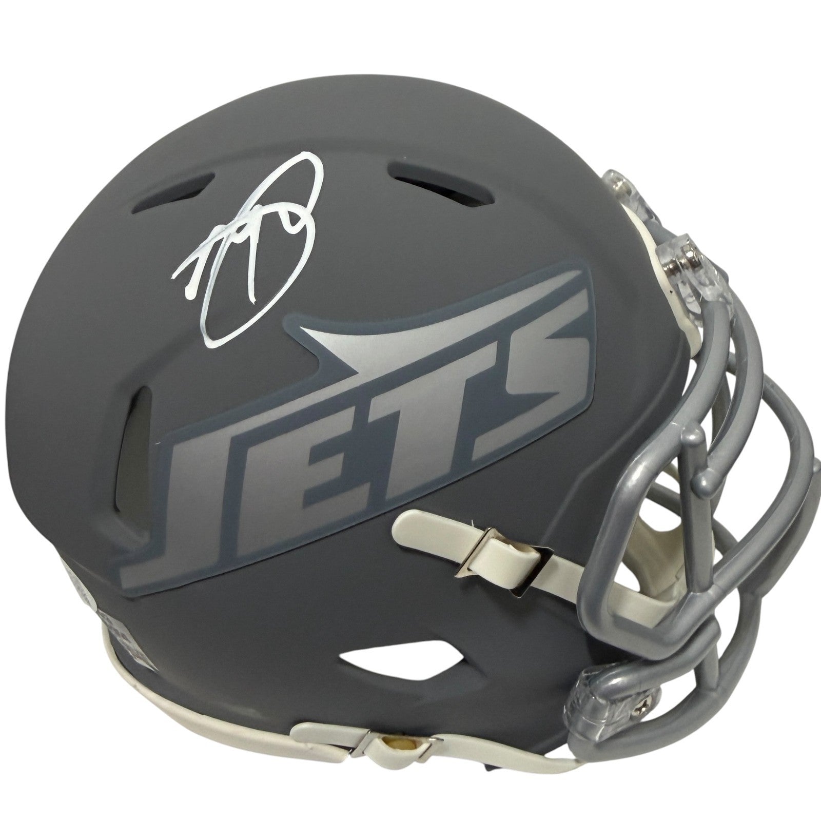 Minkah Fitzpatrick Signed New York Jets Slate Mini Helmet JSA Witness COA0