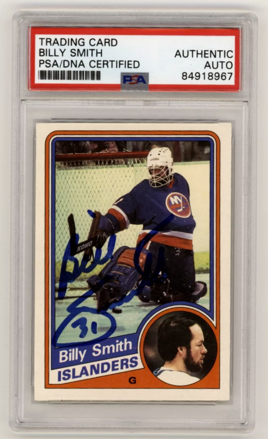 Billy Smith 1984-85 O-Pee-Chee OPC #135 Signed PSA Authentic Auto Blue Islanders0