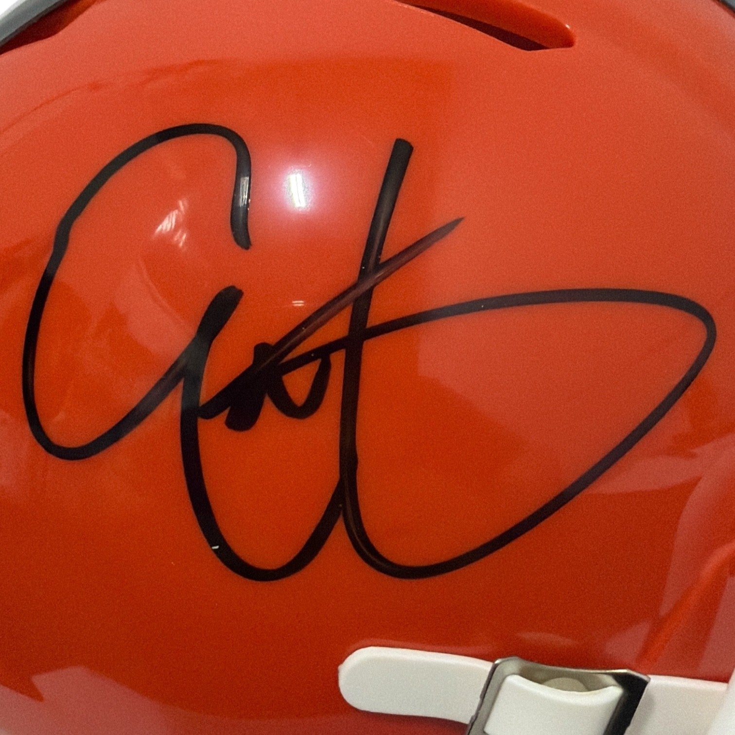 Eric Metcalf Signed Cleveland Browns TB Mini Helmet JSA Witness COA1