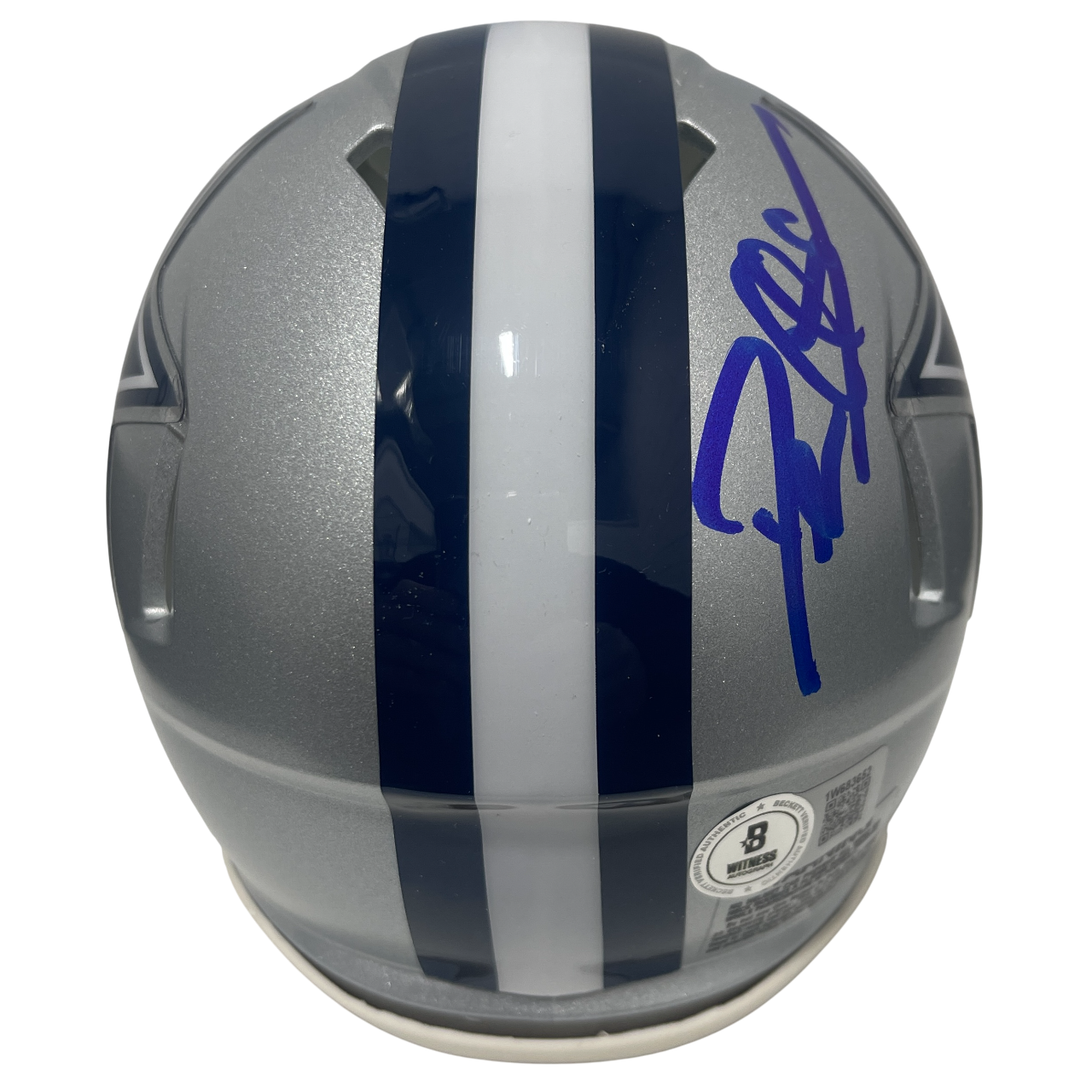 Deion Sanders Signed Dallas Cowboys Speed Mini Helmet Beckett Witness BAS COA2