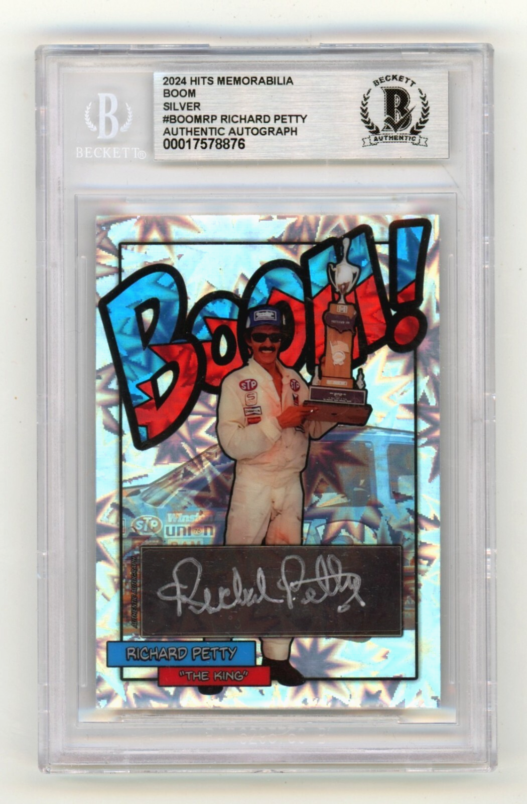 Richard Petty 2024 Hits Memorabilia BOOM Silver /10 Signed BGS BAS Auto The King0