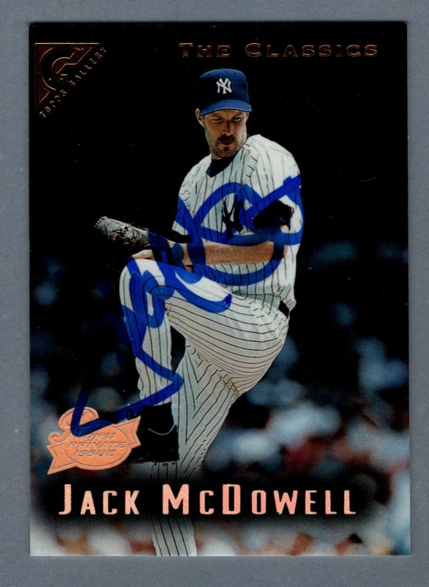 Jack McDowell Signed 1996 Topps Gallery Baseball #28 LSCM COA New York Yankees0