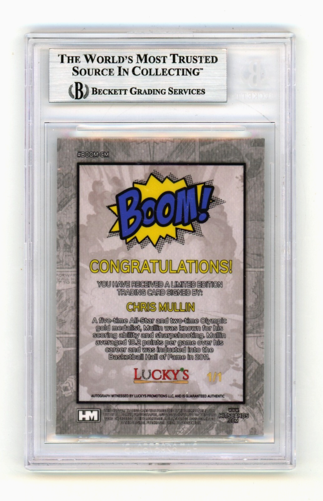 Chris Mullin 2024 Hits Memorabilia BOOM Super 1/1 Signed BGS BAS Auto Warriors1