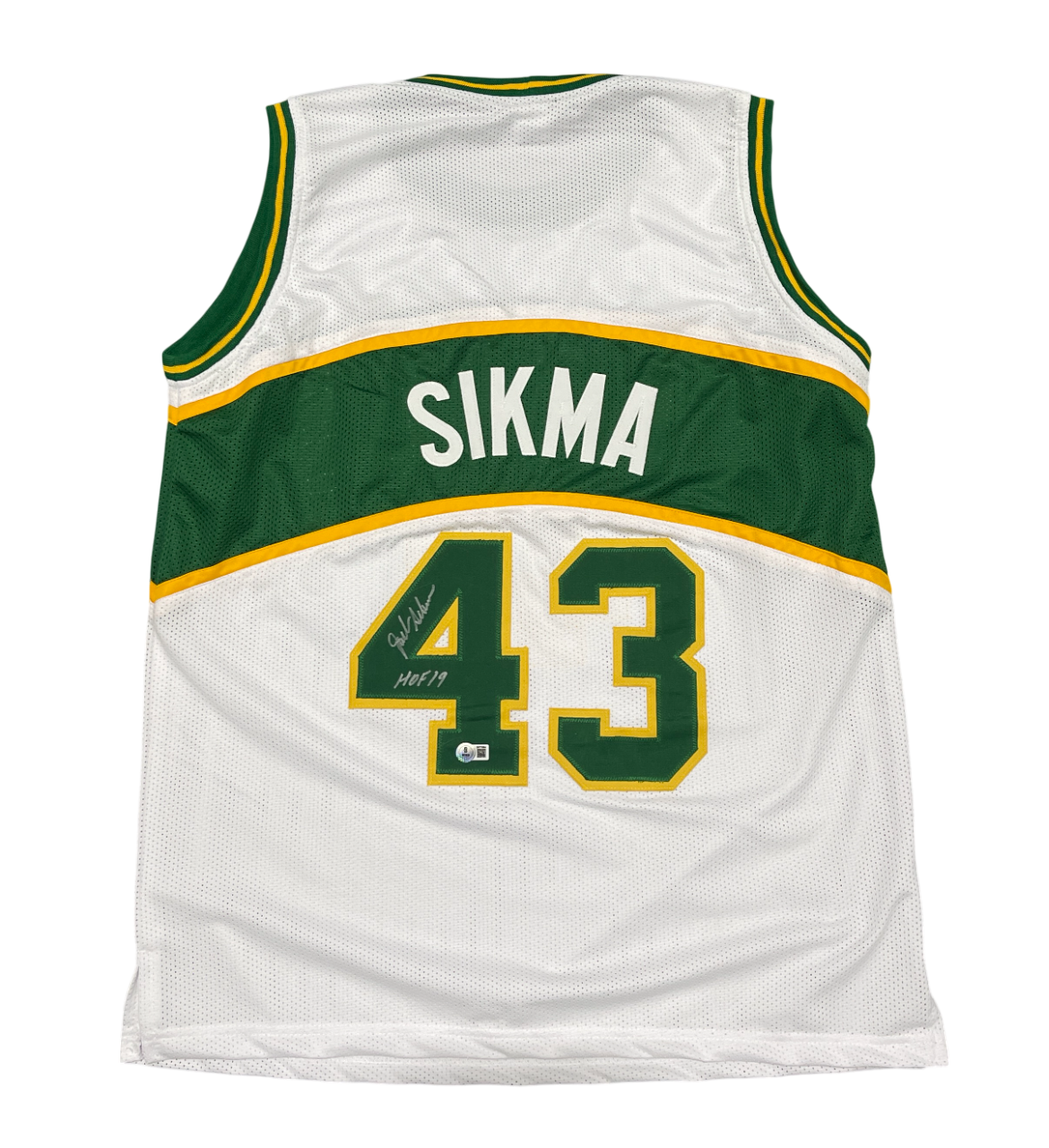 Jack Sikma Signed Seattle Sonics Custom Jersey w/ HOF 19 Beckett Witness BAS COA0