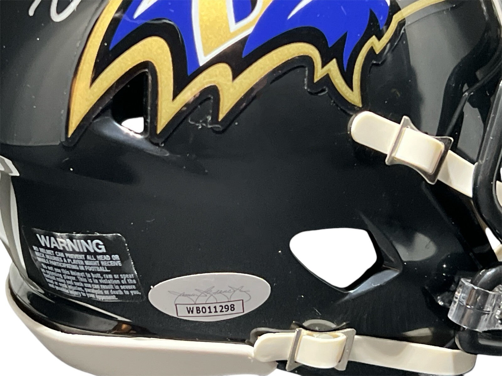 Zay Flowers Signed Baltimore Ravens Speed Mini Helmet JSA Witness COA2