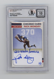 Rick Monday "Save The Flag" Custom Card LE /7 Signed GBA Ins Beckett BGS 10 Auto0