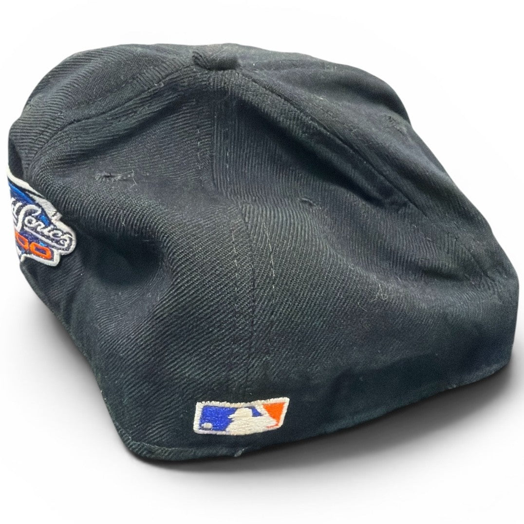 Mike Bordick Signed Game Used 2000 World Series New York Mets Hat JSA Wit. COA3