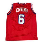 Julius Dr J Erving Signed Philadelphia 76ers Custom Jersey Beckett Wit BAS COA0