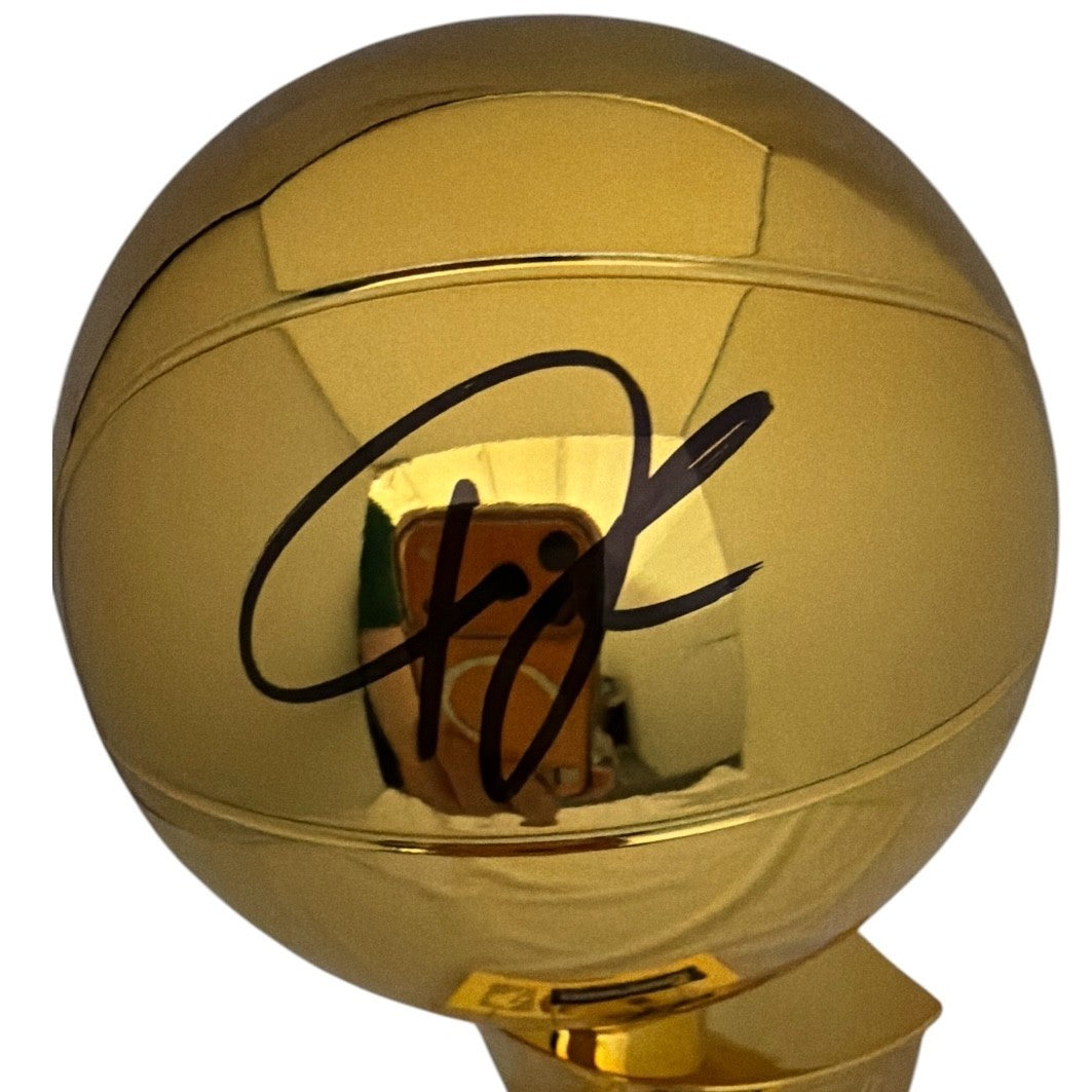 Giannis Antetokounmpo Signed 2021 Bucks NBA Champion Replica Trophy Fanatics COA1