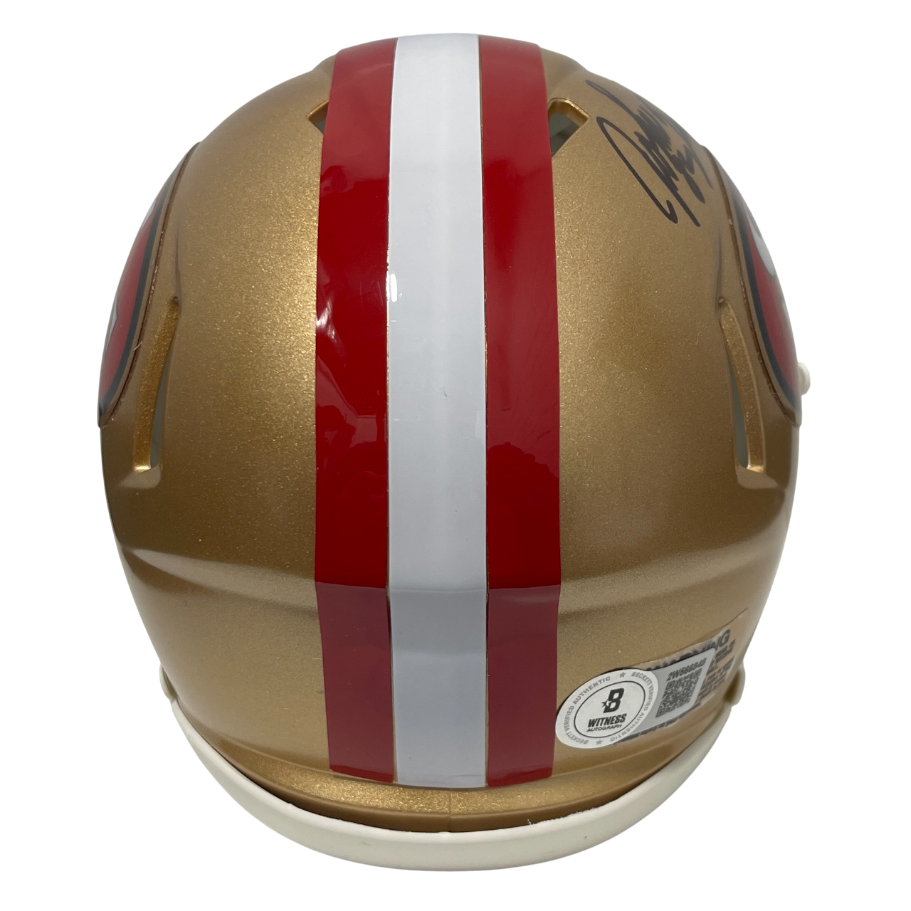 John Taylor Signed San Francisco 49ers TB Mini Helmet Beckett Witness BAS COA2