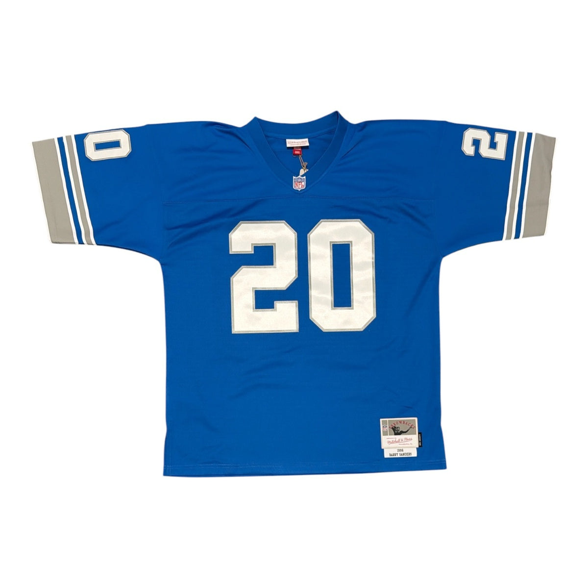 Barry Sanders Signed Autographed Detroit Lions M&N Jersey SCHWARTZ + JSA COA2