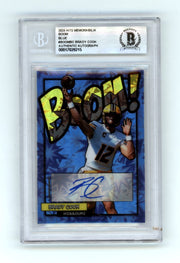 Brady Cook 2024 Hits Memorabilia BOOM Blue #/5 Signed BGS BAS Auto Missouri0