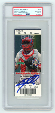Craig Kimbrel Signed MLB Debut & 1st Strikeout Season Ticket PSA 10 Auto Braves0