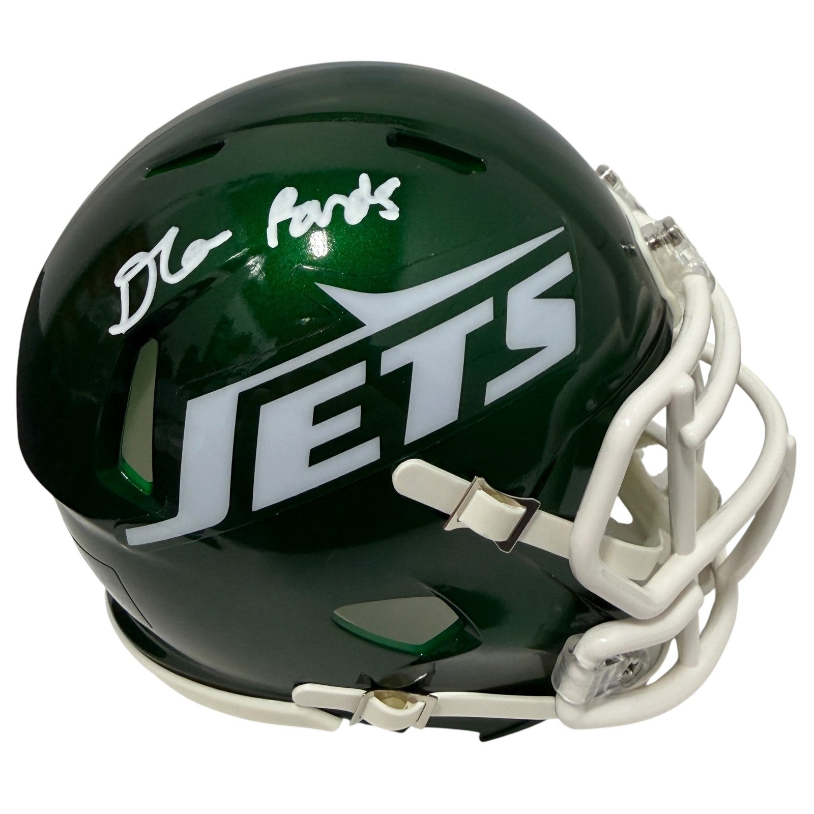 D'Angelo Ponds Signed New York Jets Speed Mini Helmet JSA Witness COA0