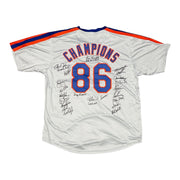 New York Mets 1986 World Series (23 Auto) Team Signed Custom Jersey Insc JSA COA0