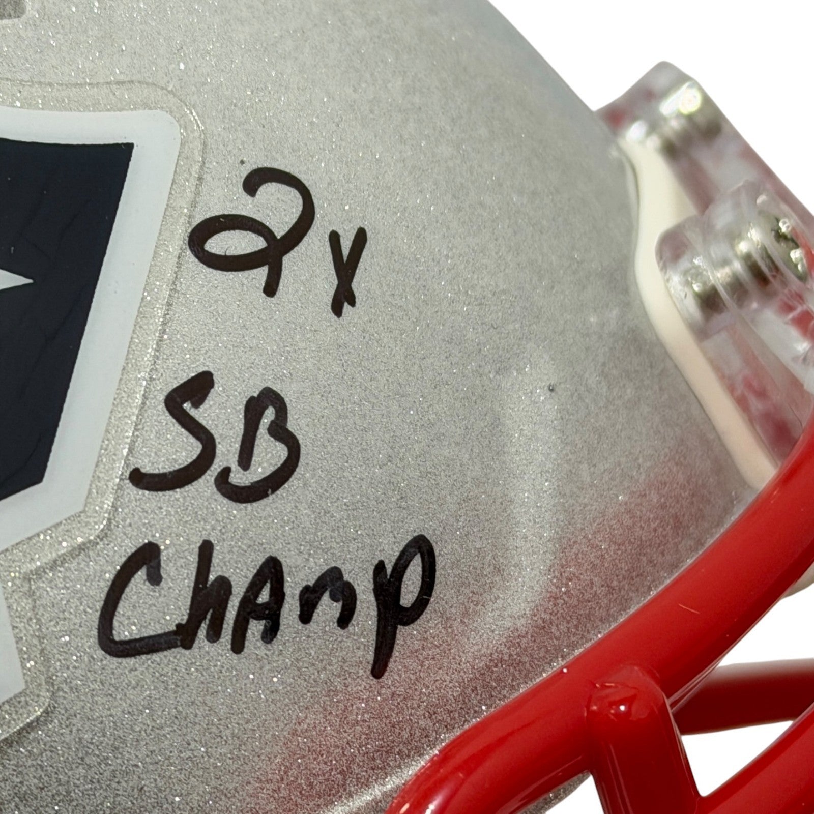 Bobby Hamilton Signed Patriots Speed Mini Helmet w/ 2x SB Champ JSA Witness COA2