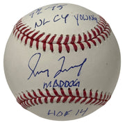Greg Maddux Signed Autographed ROMLB Baseball w/ 3 Insc JSA COA Braves0