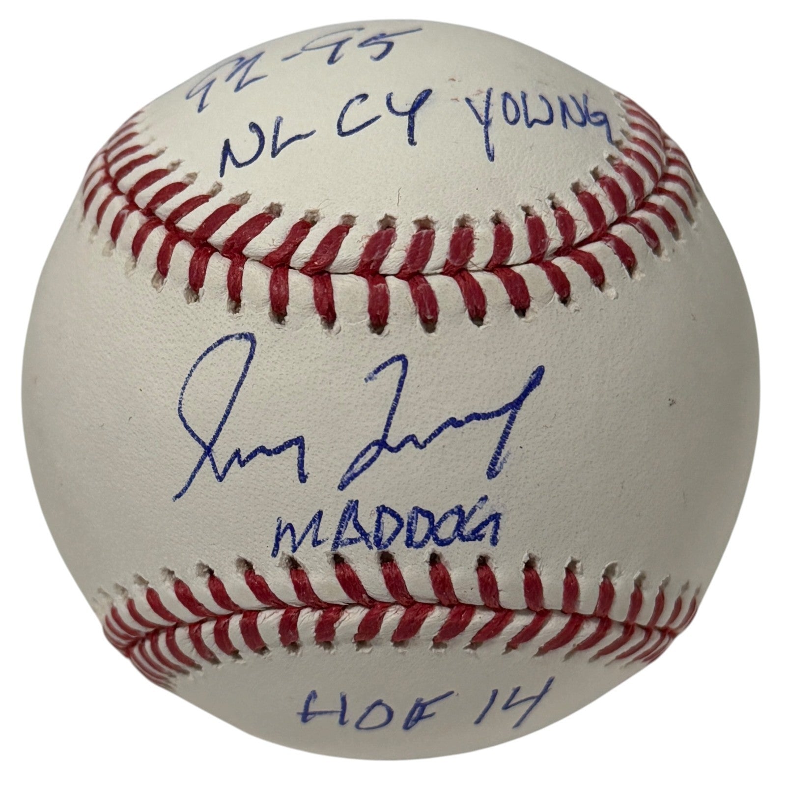 Greg Maddux Signed Autographed ROMLB Baseball w/ 3 Insc JSA COA Braves0