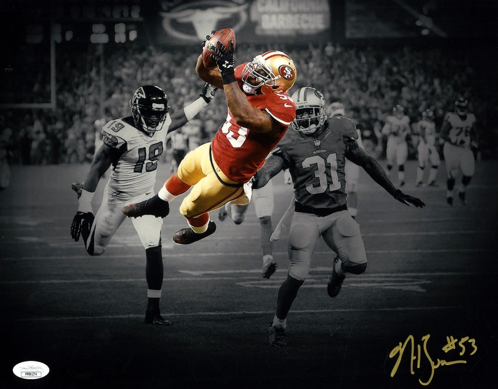 Navarro Bowman Signed San Francisco 49ers Pick at the Stick 11x14 Photo JSA COA0