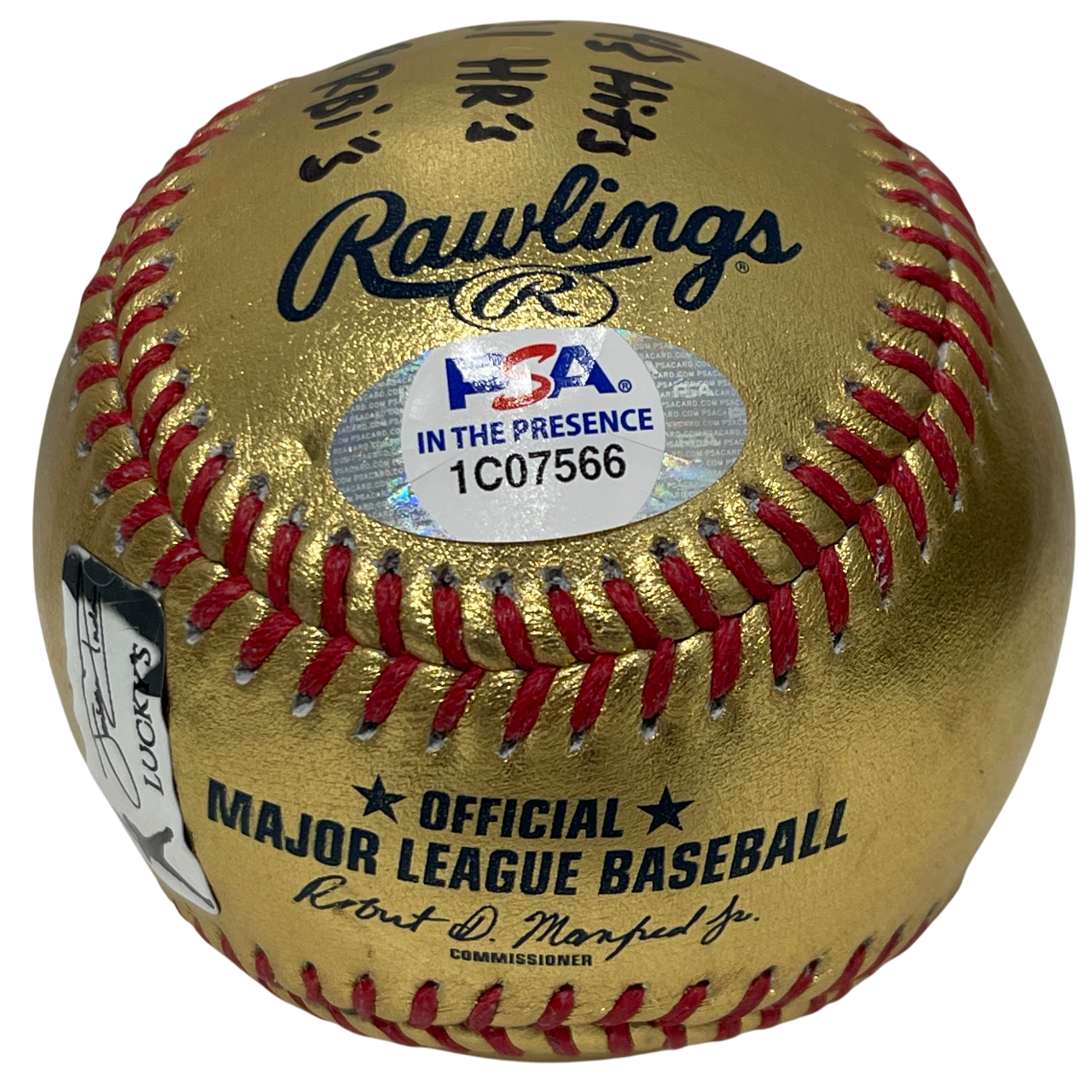 Jonathan India Signed Gold ROMLB Baseball w/ ROY + Stat PSA ITP HOLO COA Royals4