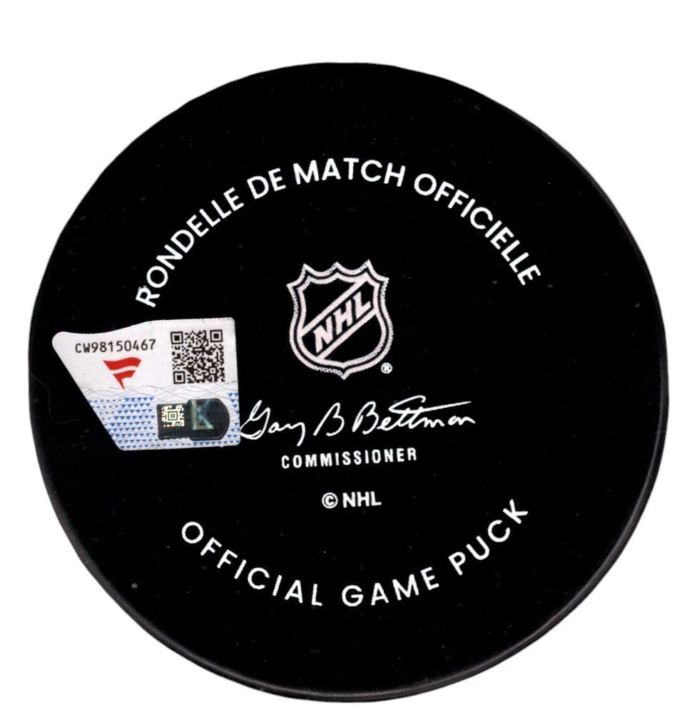 Quinn Hughes Signed Minnesota Wild 25th Anniversary Logo Game Puck Fanatics COA1