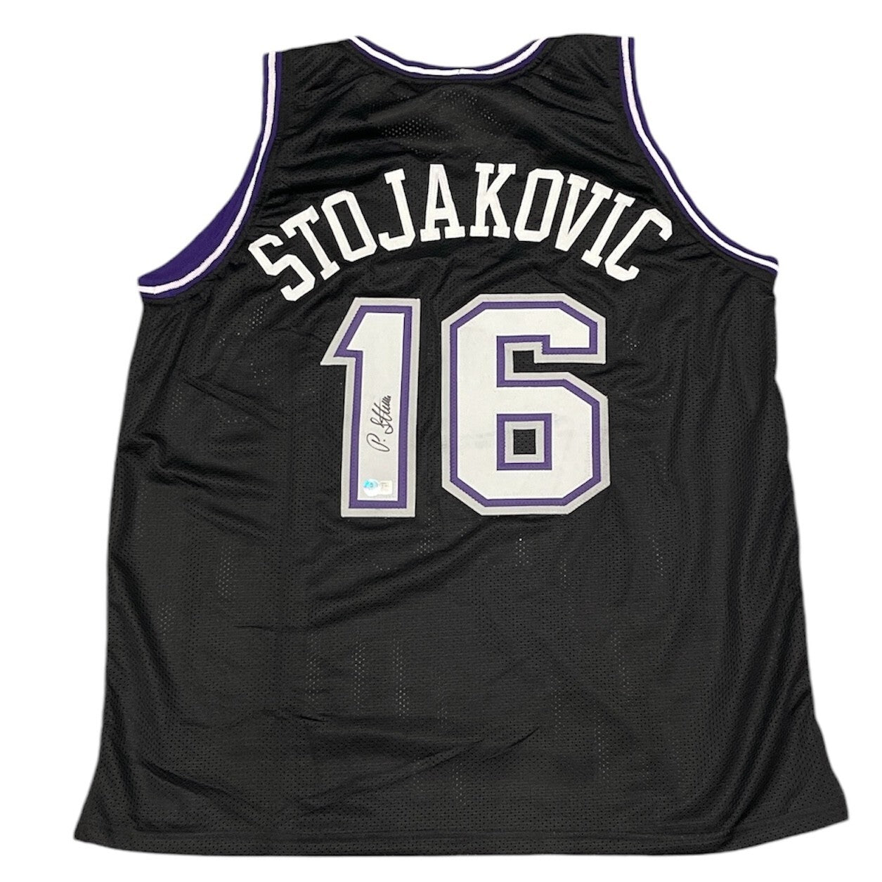 Peja Stojaković Signed Sacramento Kings Custom Jersey Beckett Witness BAS COA0