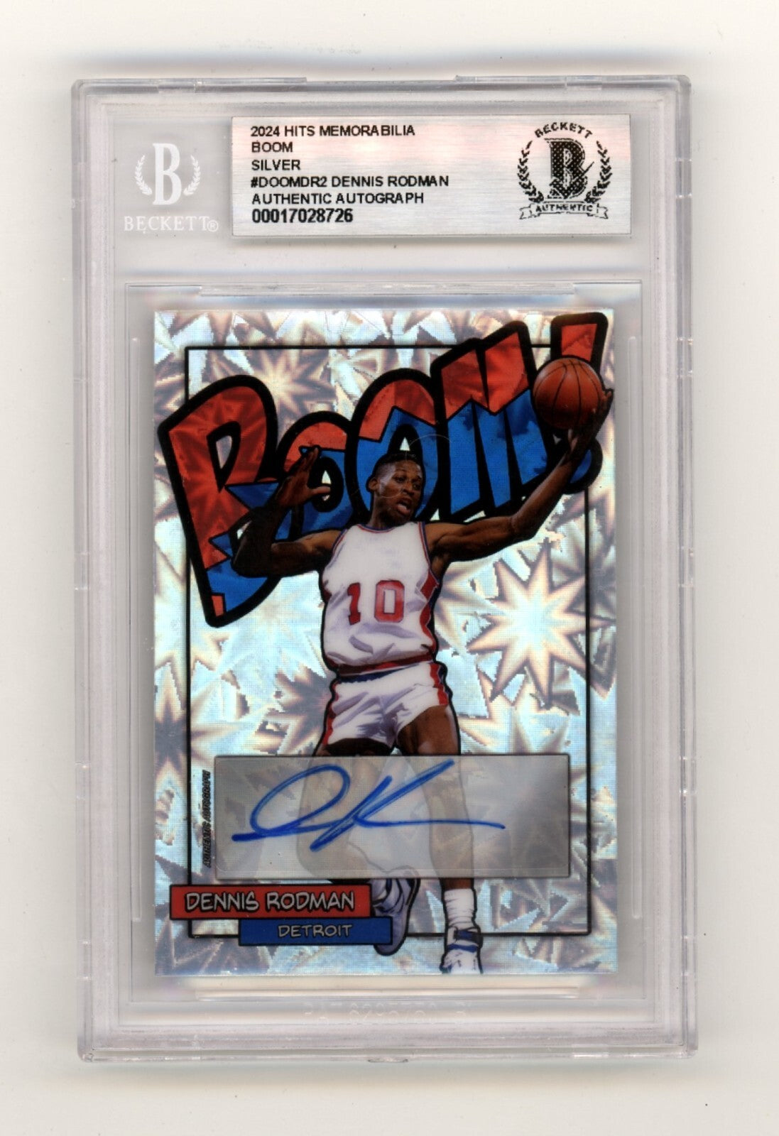 Dennis Rodman 2024 Hits Memorabilia BOOM Silver Signed BGS BAS Auto Pistons0