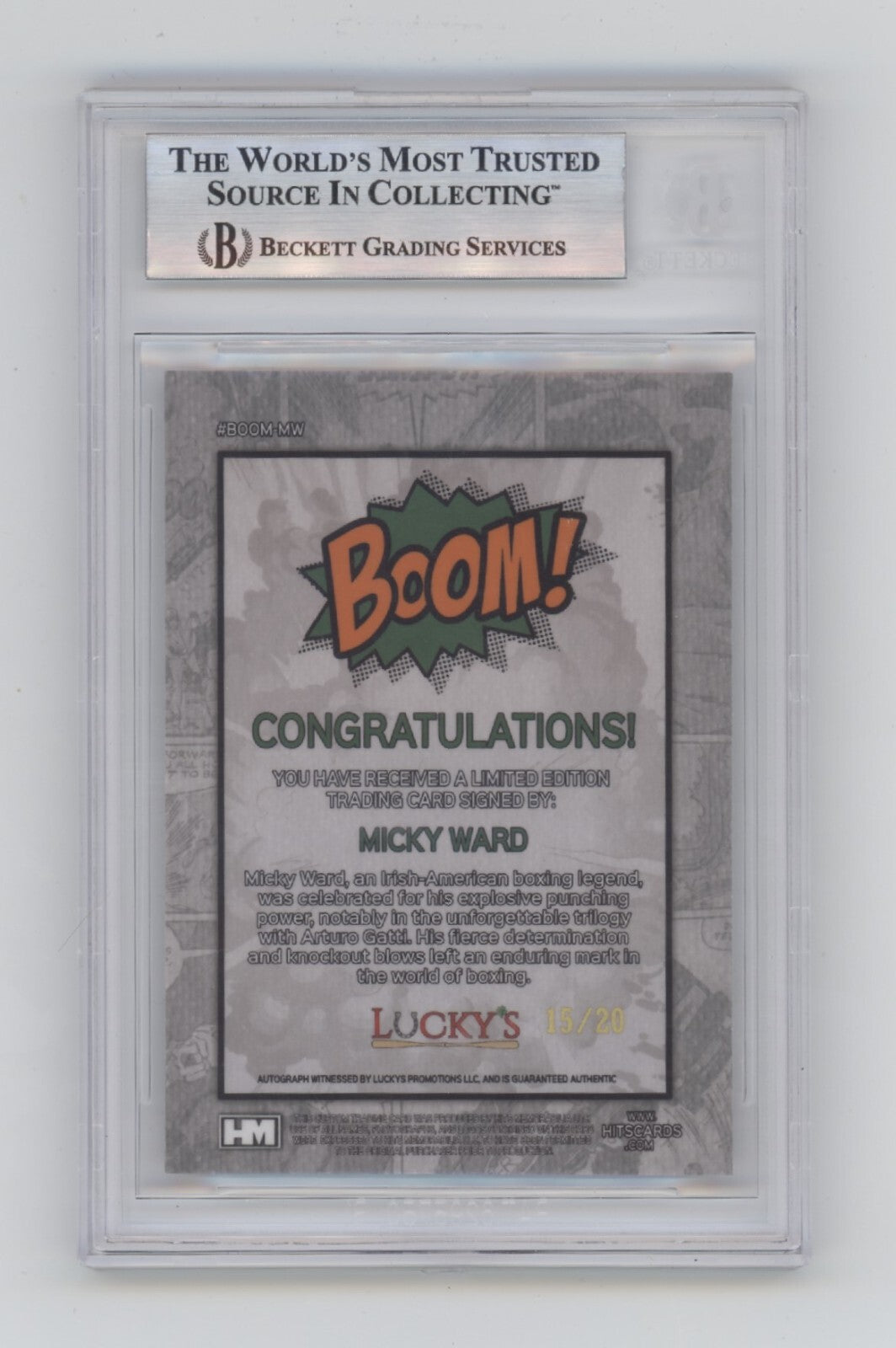 Mickey Ward 2024 Hits Memorabilia BOOM Silver #/20 Signed BGS BAS Auto Irish1