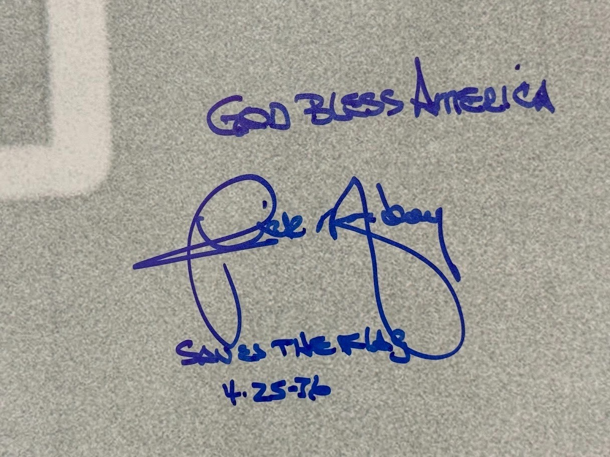 Rick Monday Signed 16x20 Flag Photo w/ God Bless America + Date JSA WITNESS COA1