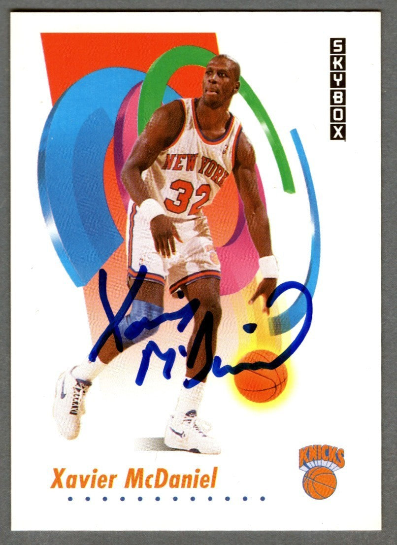Xavier McDaniel Signed 1991-92 Skybox #638 LSCM COA New York Knicks0