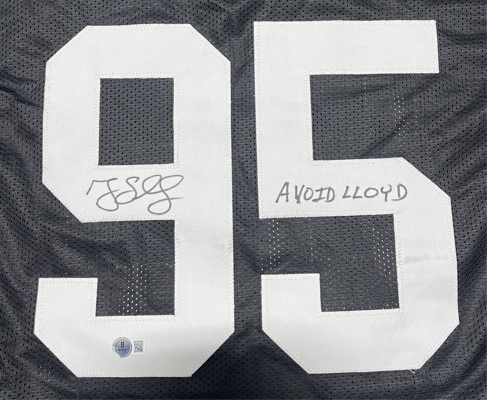 Greg Lloyd Signed Pittsburgh Steelers Custom Jersey Avoid Lloyd Beckett BAS COA1
