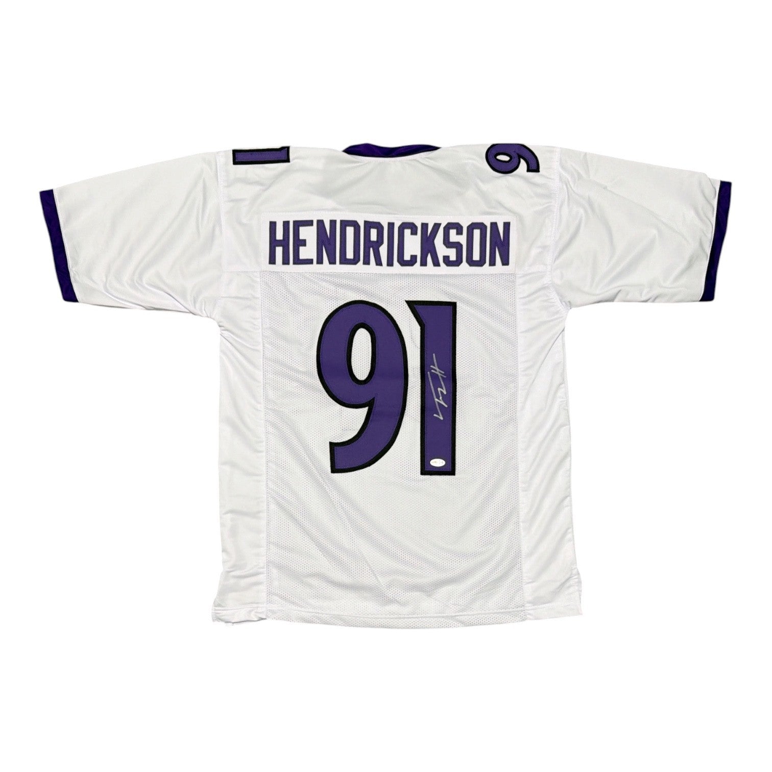 Trey Hendrickson Signed Baltimore Ravens Custom Jersey JSA Witness COA0