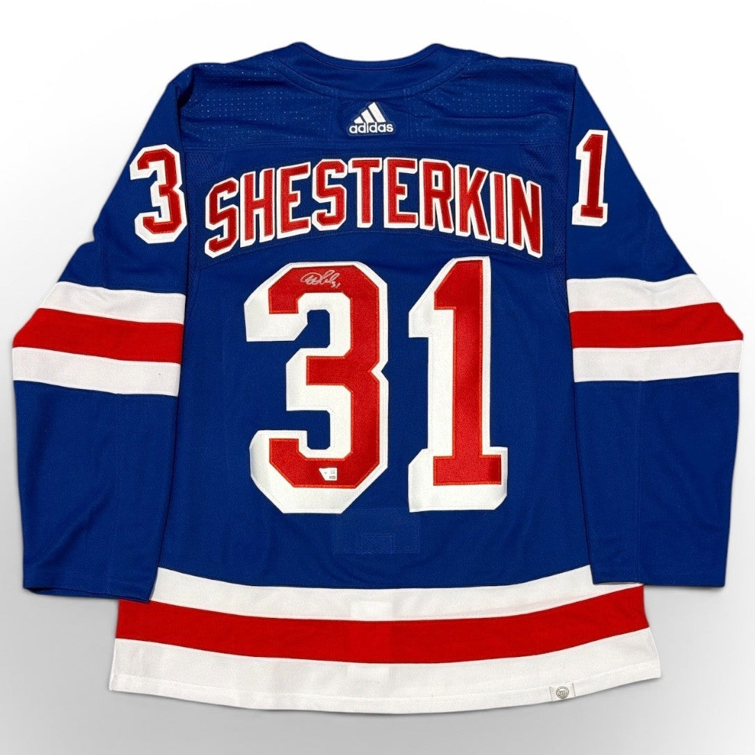 Igor Shesterkin Signed New York Rangers Blue Adidas Jersey FANATICS COA0