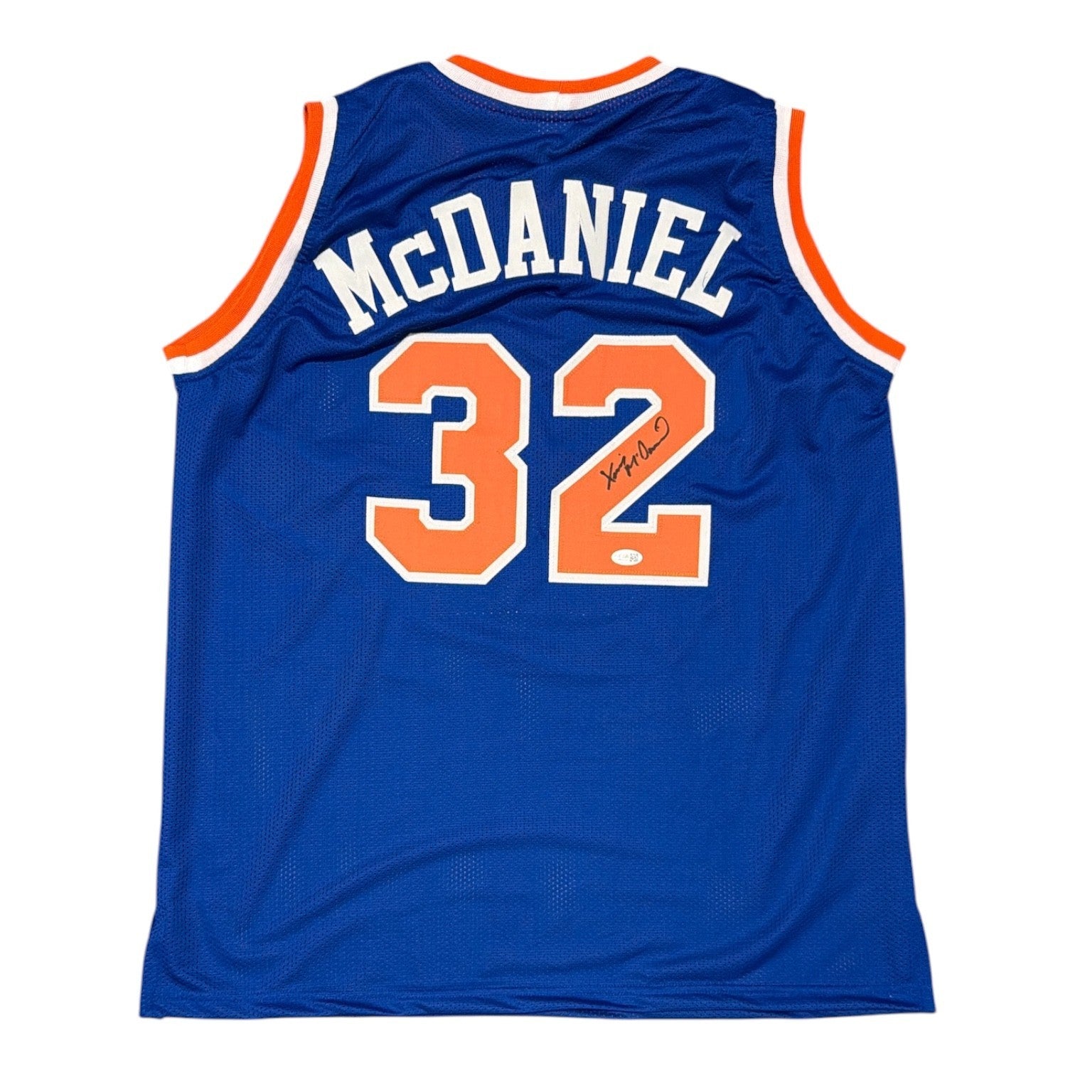 Xavier McDaniel Signed Autographed New York Knicks Custom Jersey JSA Witness COA0