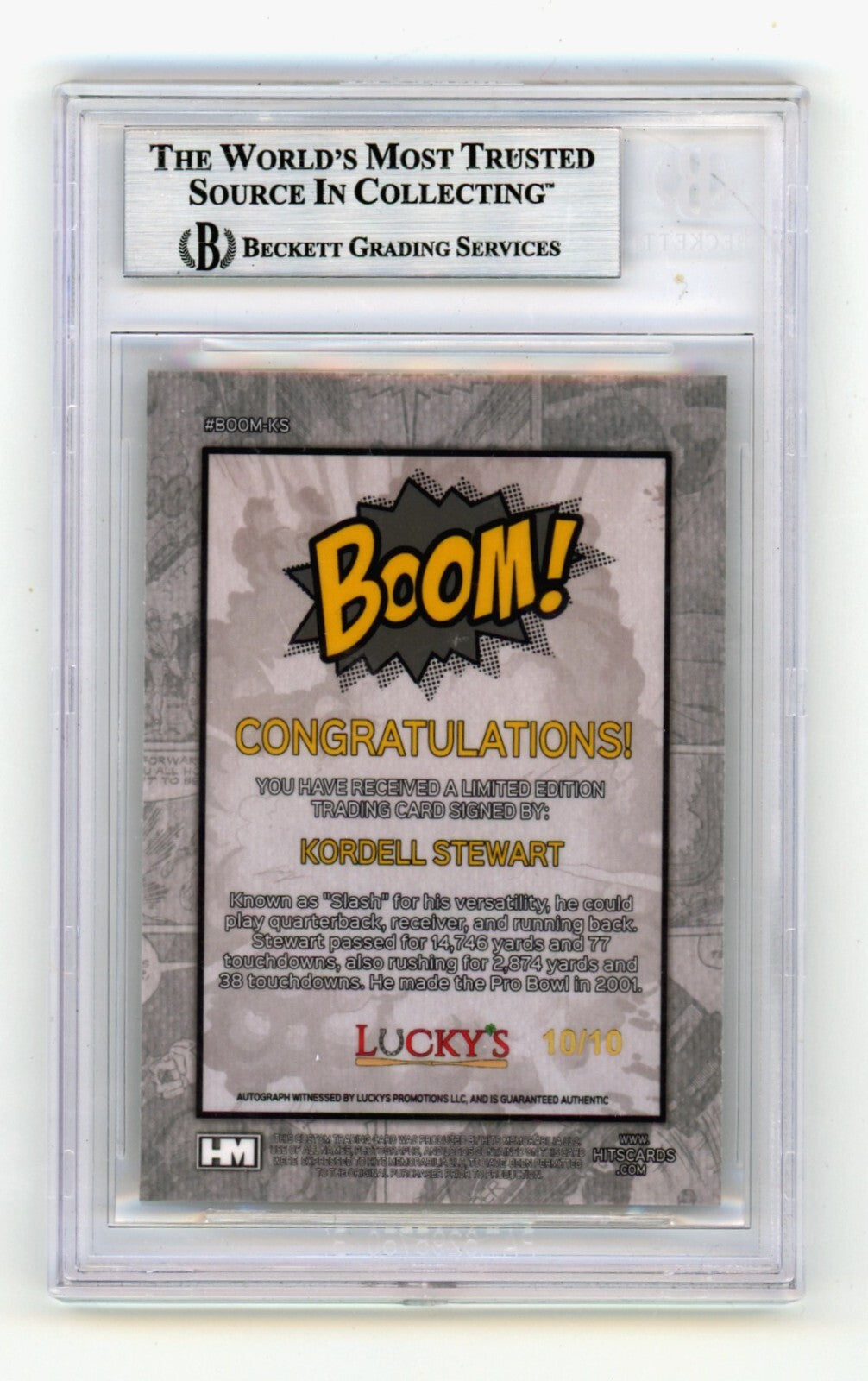 Kordell Stewart 2024 Hits Memorabilia BOOM Gold JSY # 10/10 Signed BGS BAS Auto1