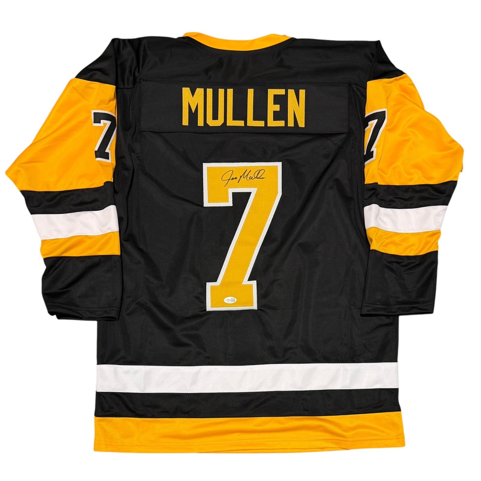 Joe Mullen Signed Autographed Pittsburgh Penguins Custom Jersey JSA Witness COA0