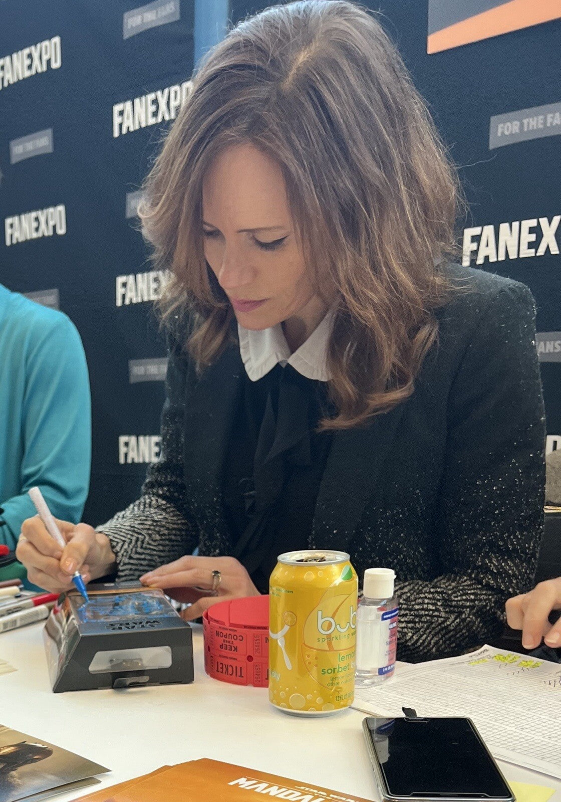 Emily Swallow Signed Auto The Armorer Star Wars Black Series Figure Insc JSA COA4